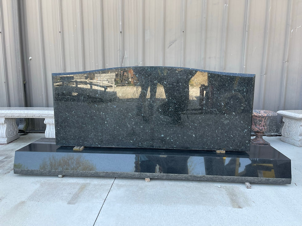 Thumbnail: Emerald Pearl Large Granite Monument with Absolute Black Base MN-00B