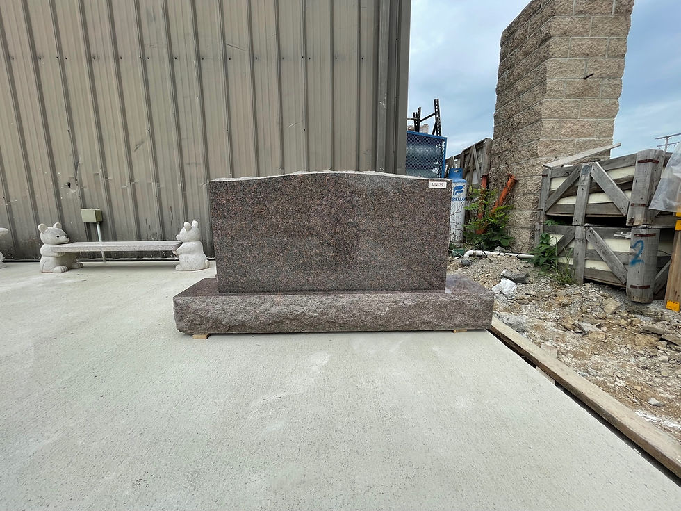 Thumbnail: Dakota Mahogany Granite Serpentine Upright Monument Headstone MN-39