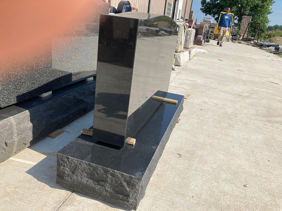 Thumbnail: Black Granite Headstone Serpentine Monument MN-41B