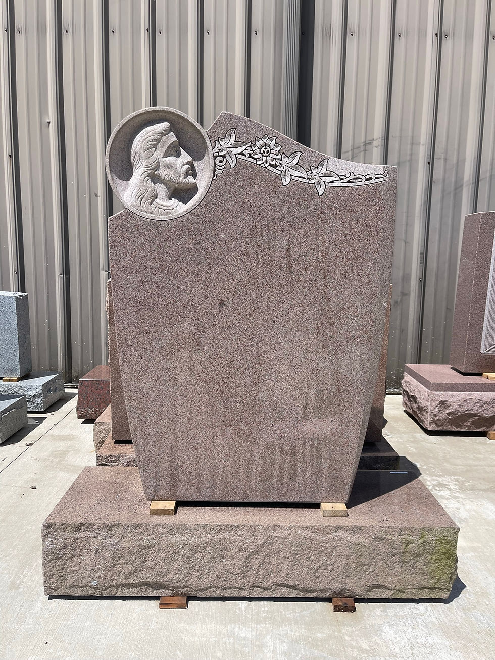 Thumbnail: Pink Granite Headstone Monument MN-19B