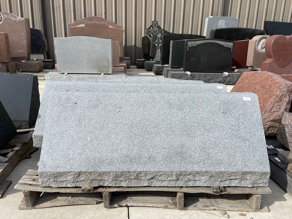 Thumbnail: Gray Granite Western Slant Headstone Monument 43x16x11 SL-23