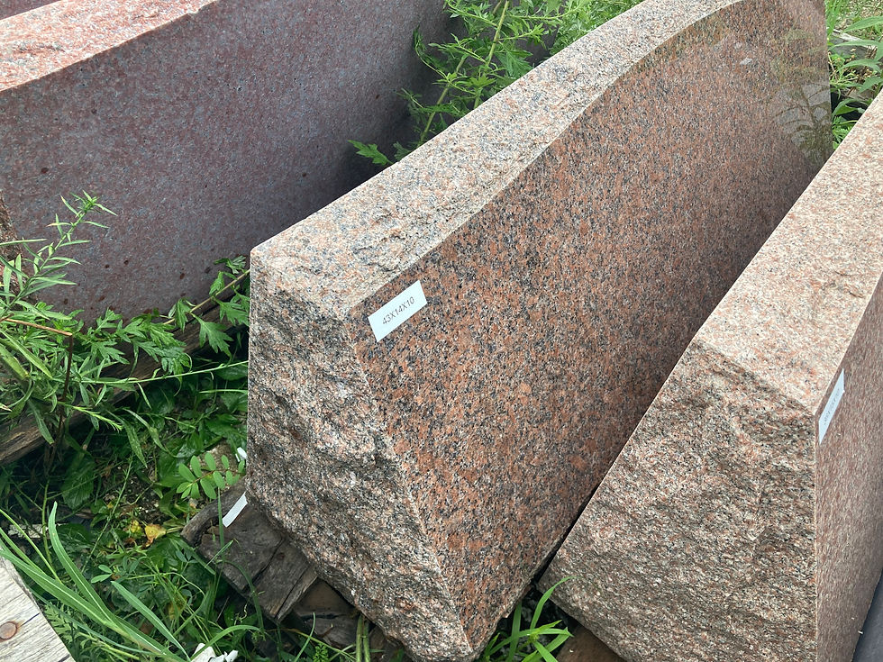 Thumbnail: China Rose Pink Granite Serpentine Slant Monument 36x15x10 SL-43