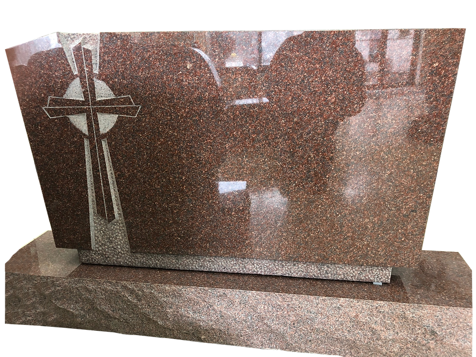 Thumbnail: India Red Granite Cross Monument Headstone MN-270
