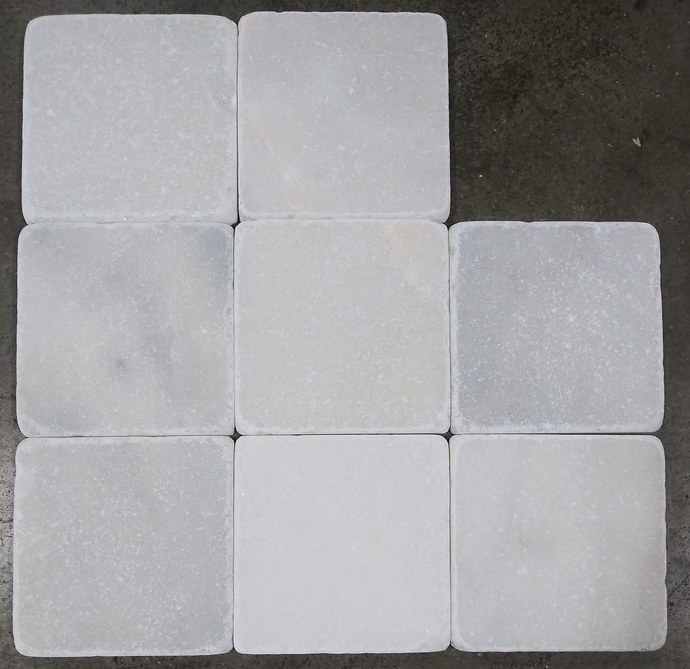 Thumbnail: White Carrera Marble Tile Honed 4x4x3/8