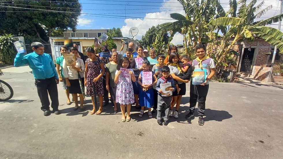 By the grace of God, on January, Saturday 27, we handed out Adventist magazines in our
community.