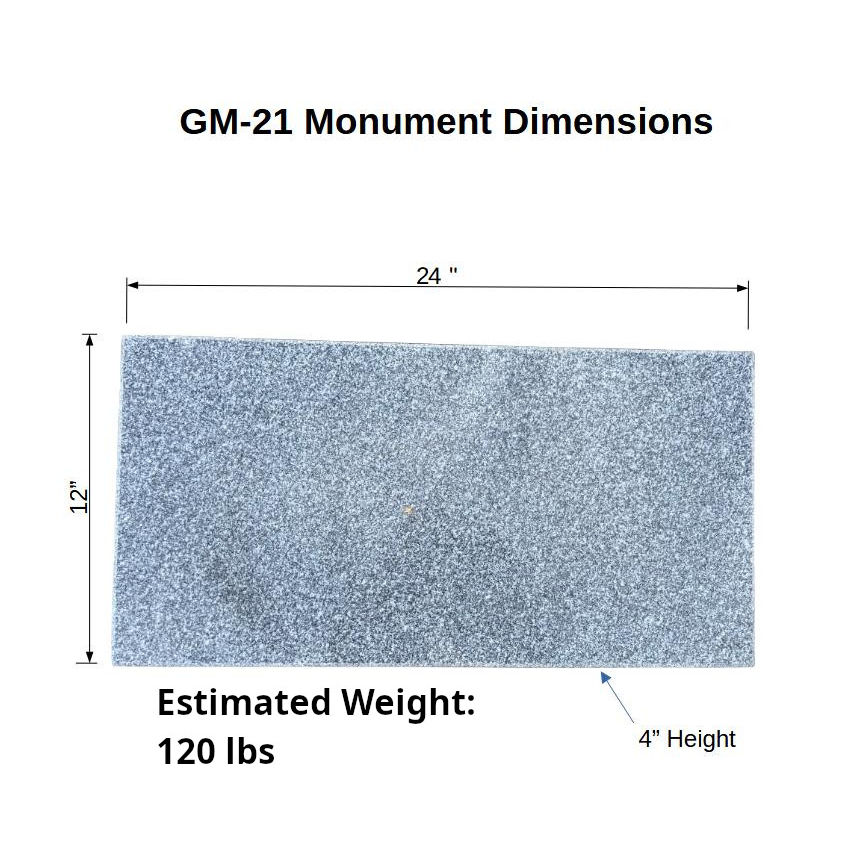 Thumbnail: Spectrum Gray Granite Cemetery Single Grass Marker GM-21
