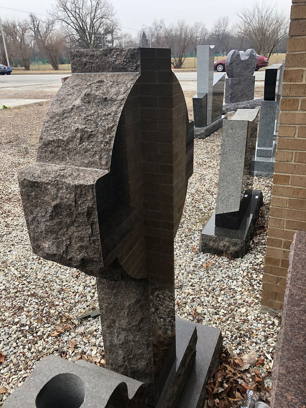 Thumbnail: Green Granite Upright Monument With Celtic Cross MN-293