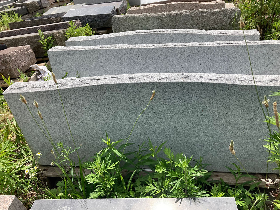 Thumbnail: Gray Granite Serpentine Slant Headstone 42x16x11 SL-33