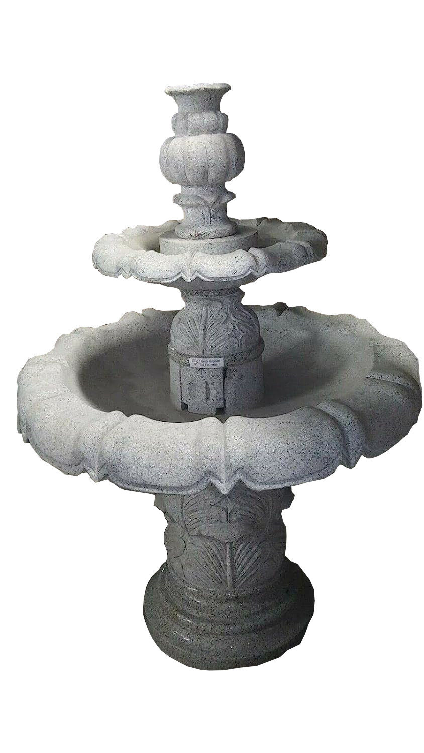 Thumbnail: FT-07 Gray Granite 2 Tier Decorative 61" Tall Fountain