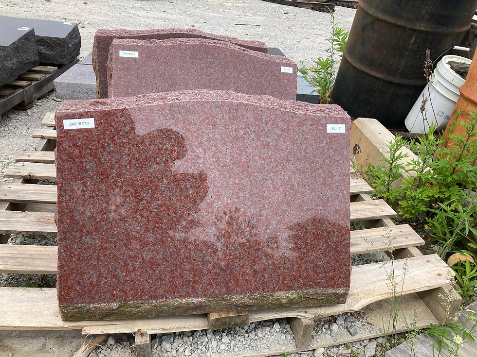 Thumbnail: Red Granite Serpentine Slant Monument Headstone 24x16x10 SL-17