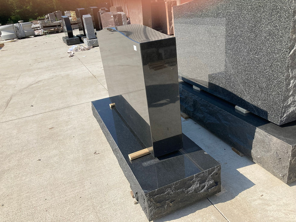 Thumbnail: Black Granite Headstone Serpentine Monument MN-41B