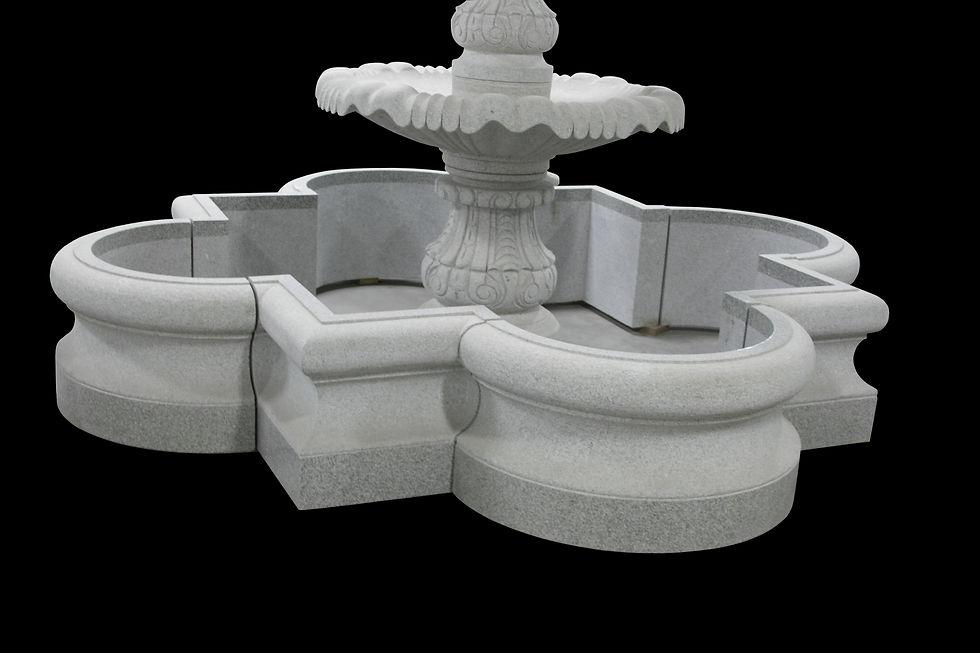 Thumbnail: Three Tiered Outdoor Fountain Gray Granite