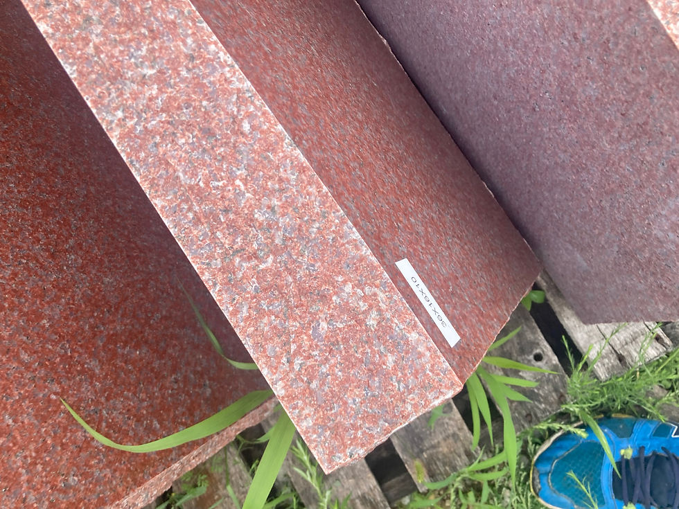 Thumbnail: Red Granite Serpentine Slant Headstone 36x16x10 SL-39