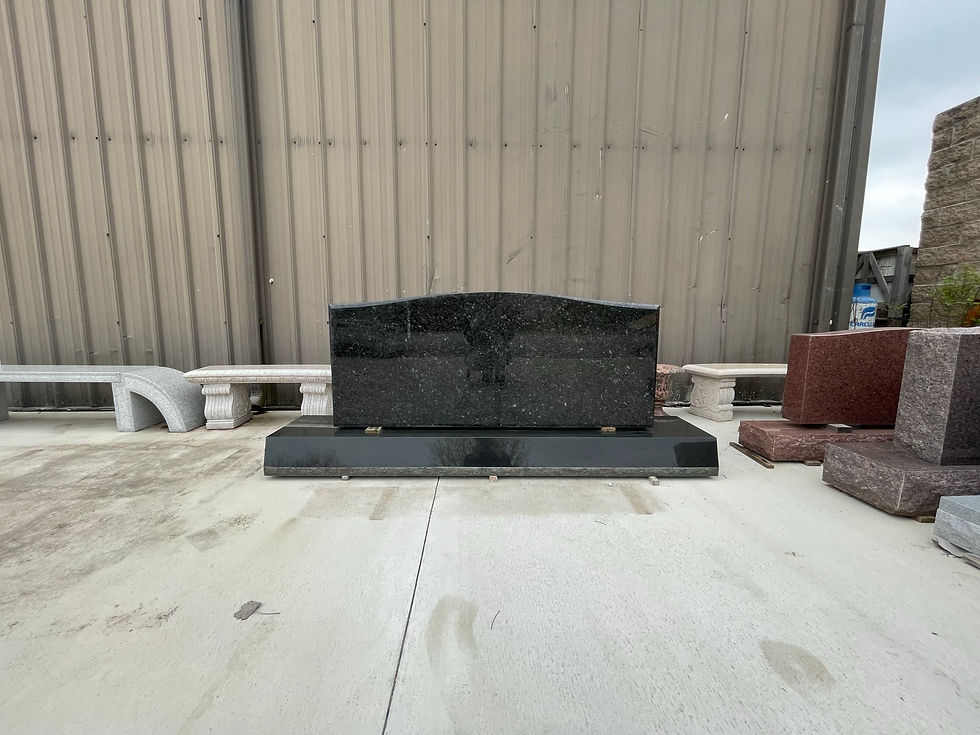 Thumbnail: Emerald Pearl Large Granite Monument with Absolute Black Base MN-00B