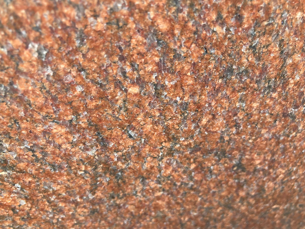 Thumbnail: Red Granite Serpentine Slant Monument Headstone (Color Close Up) SL-49