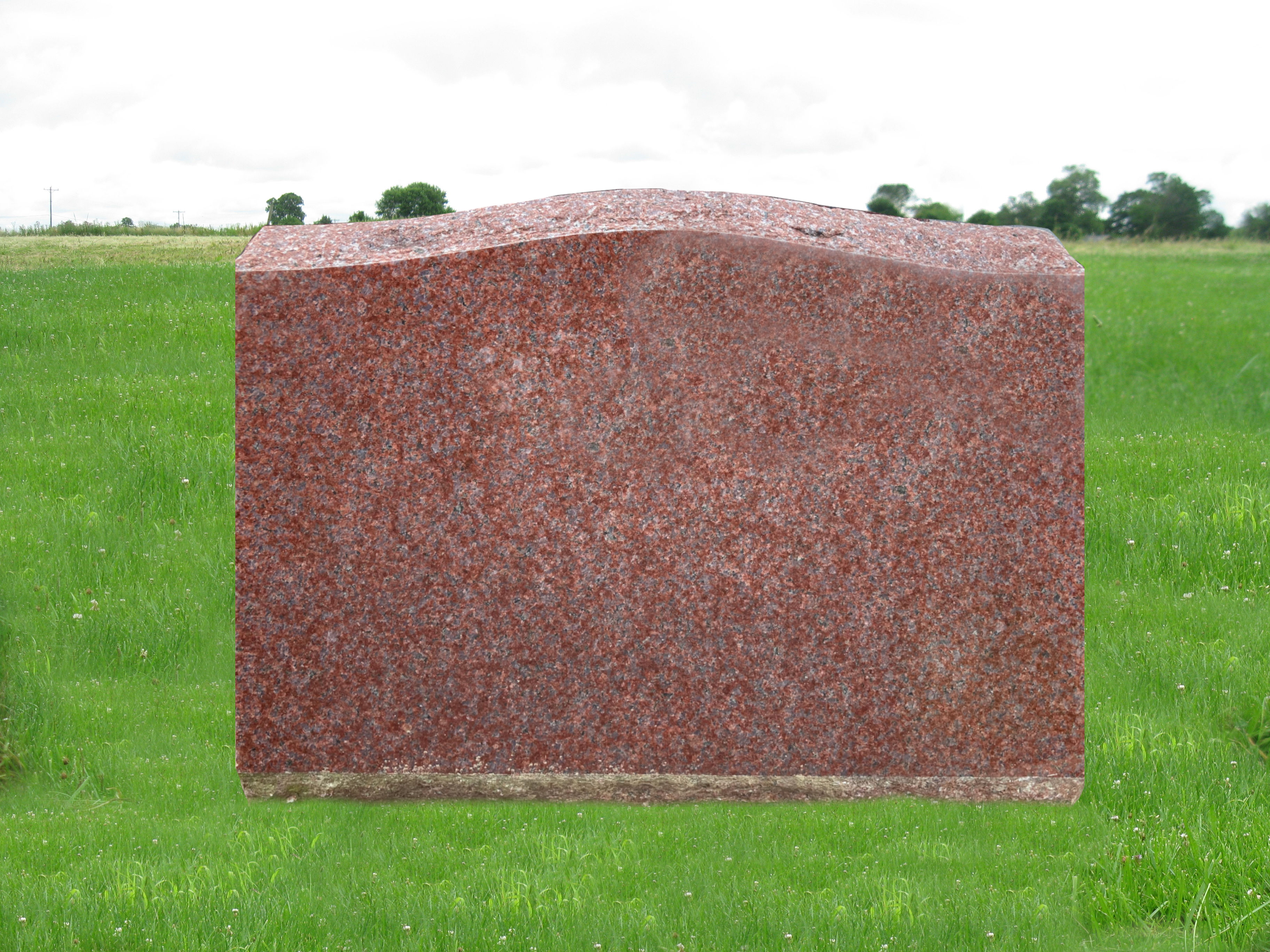 Red Granite Serpentine Slant Monument SL-16