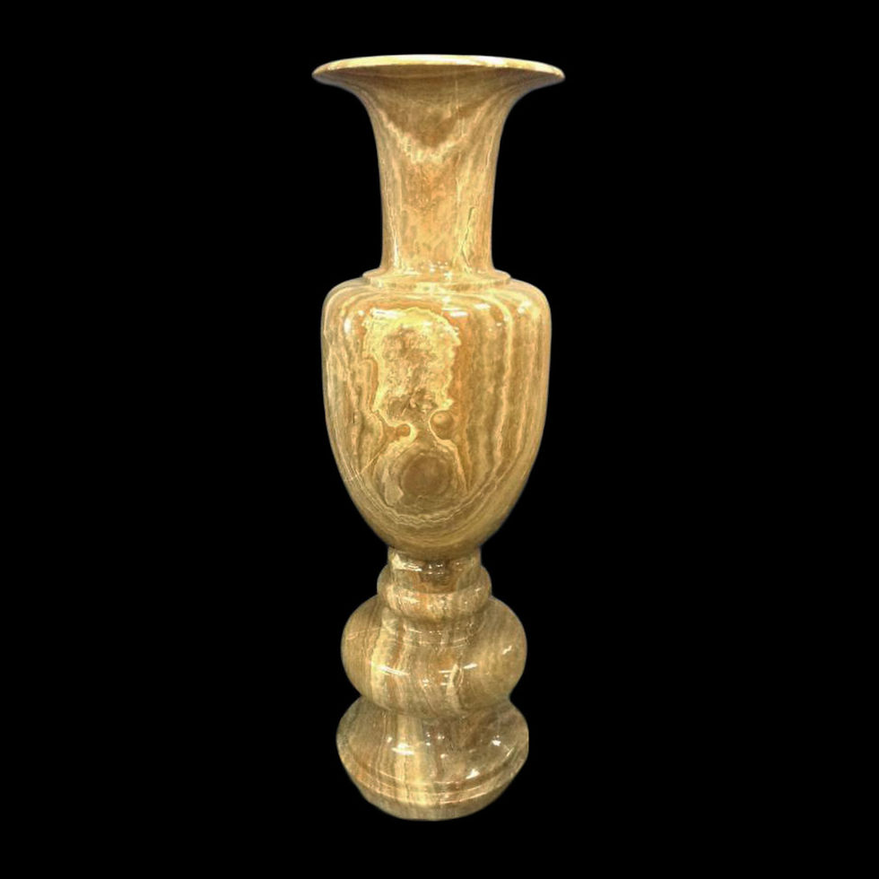 Large Decorative Marble Vase Honey Brown Swirl