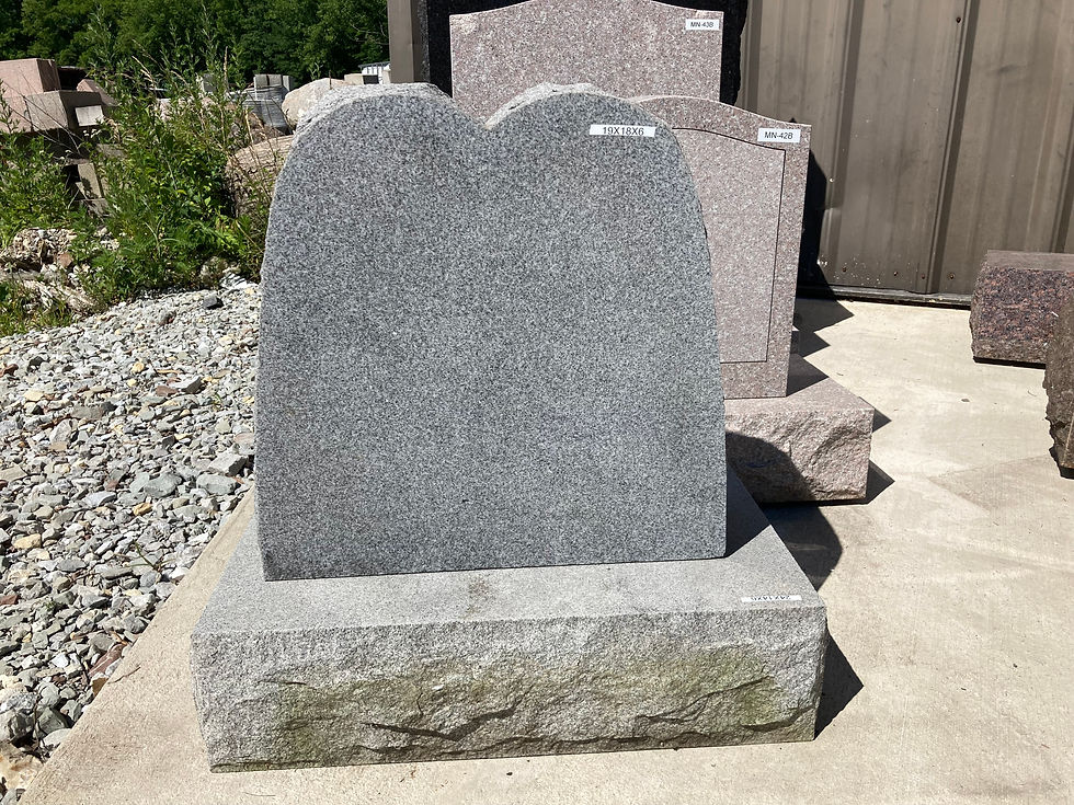 Thumbnail: Gray Granite Headstone Monument MN-53B