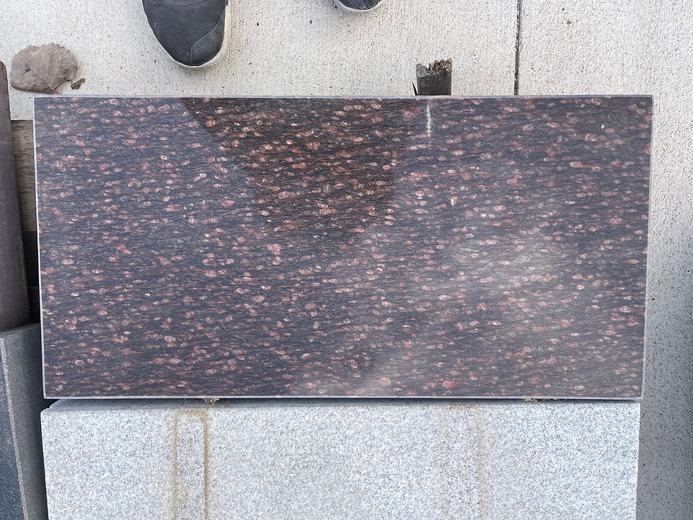 Thumbnail: Cat's Eye Brown Granite Cemetery Single Grass Marker SGM-31