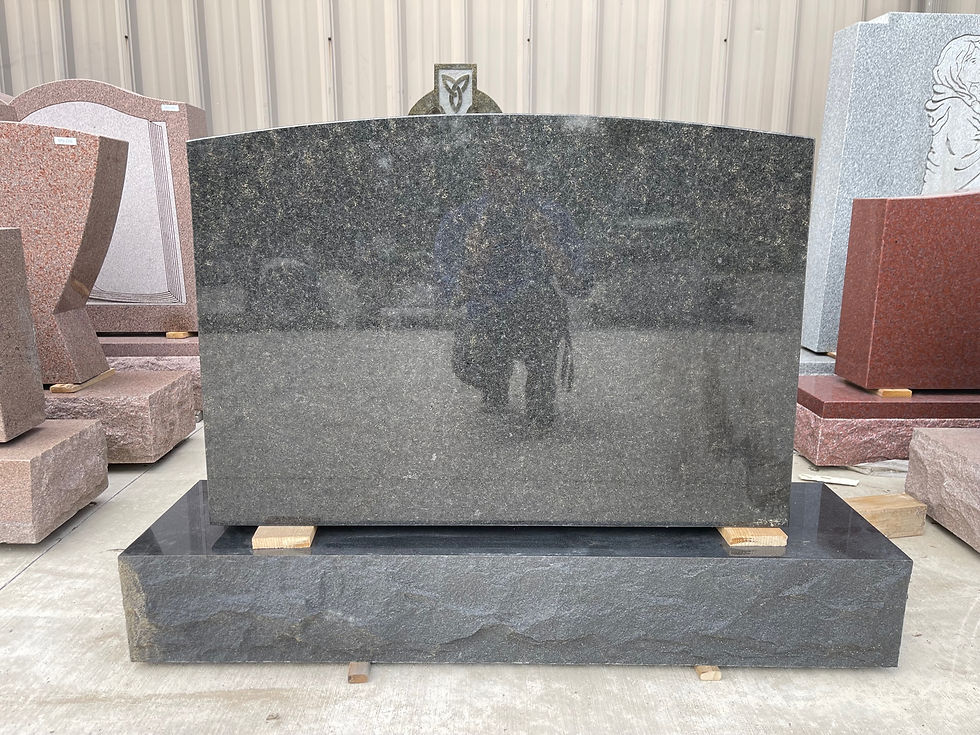 Thumbnail: Black Granite Monument Upright Headstone MN-32B