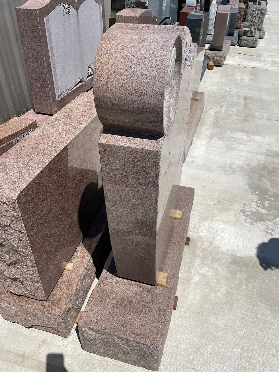 Thumbnail: Pink Granite Headstone Monument MN-19B