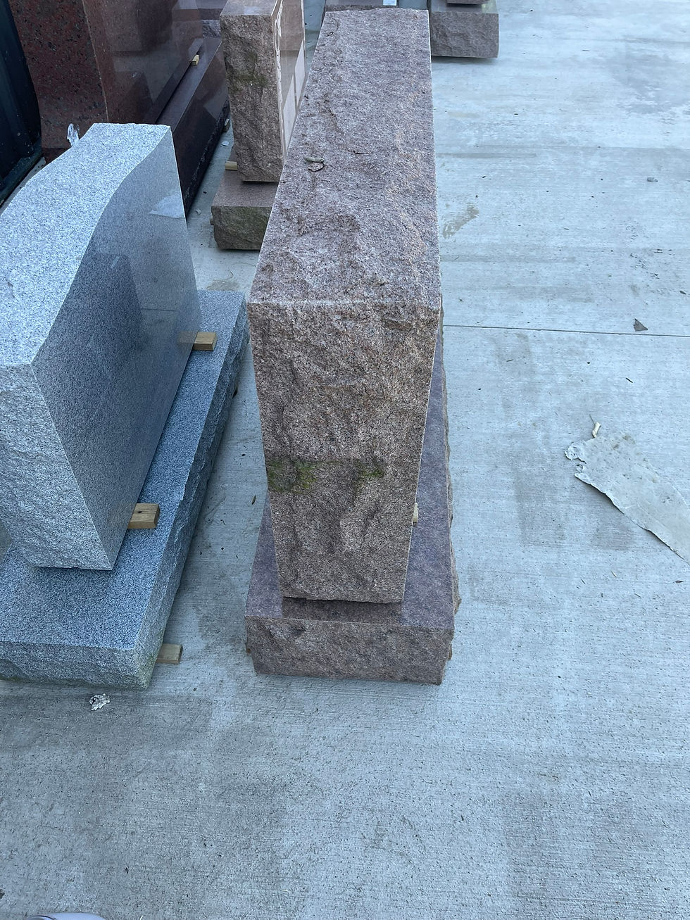 Thumbnail: Brown Granite Rectangular Rough Cut Headstone Monument MN-12B