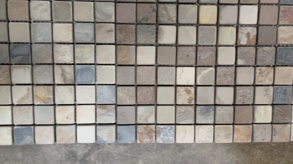 Thumbnail: California Autumn Green Natural Stone Square Mosaic 12x12 Tile T-68