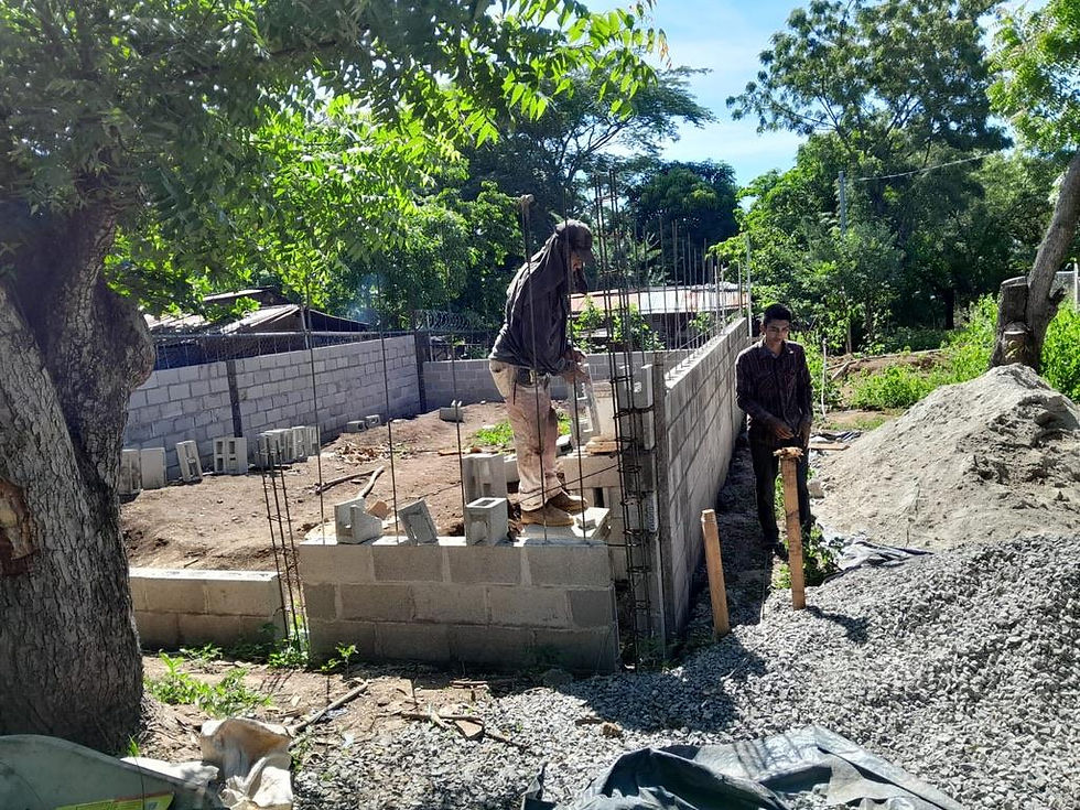 Now that we are laying blocks, we feel so excited because we can see how our prayers have been
answered through you.