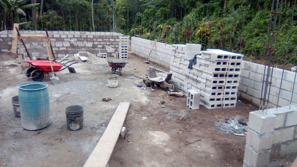 We are so excited about the progress of our project, we are working on the platform and the
baptistery as well as on the main walls.