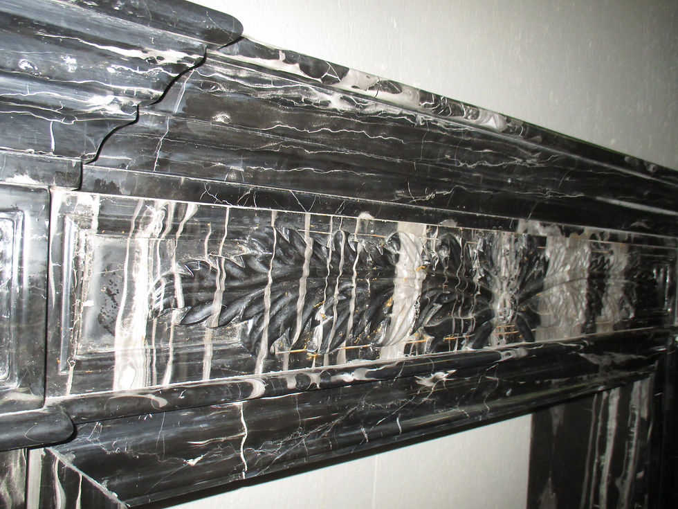 Thumbnail: Black and White Marble Fireplace Mantel Surround