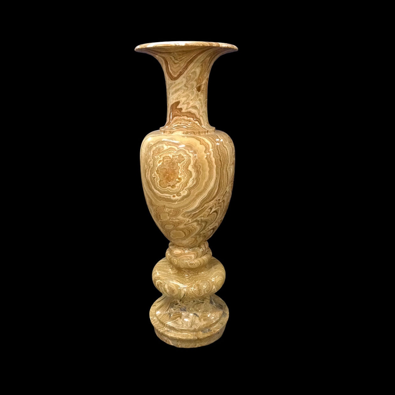 Large Decorative Marble Vase Honey Swirl