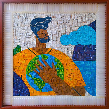 Painel com residuos hospitalares