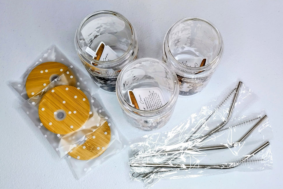 Thumbnail: 16oz Glass cup with Straw & Cleaner