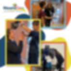 Collage of Hannah and her NeuroGro patients working together