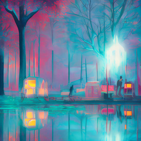 DreamUp image - My rainy city