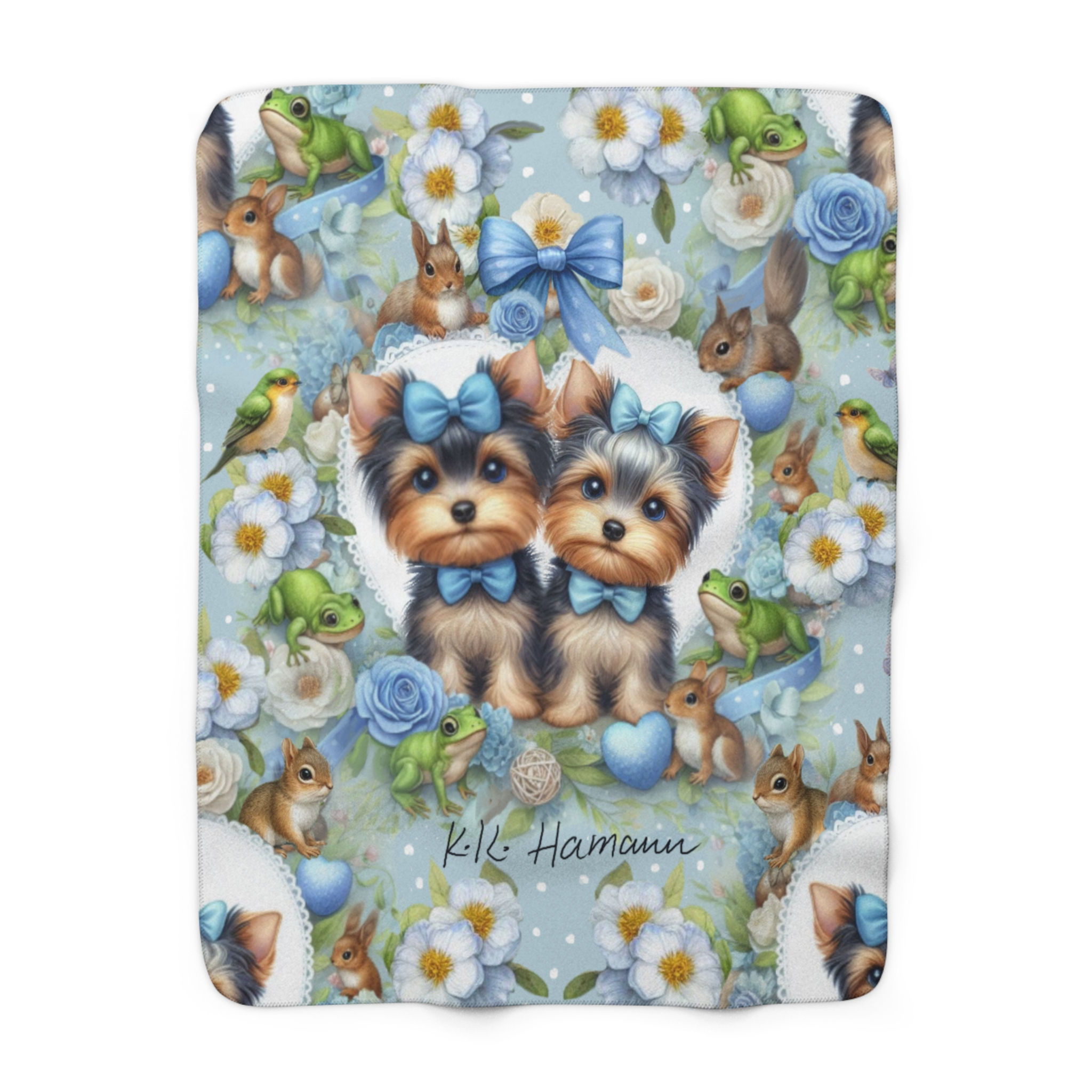 Yorkie Boys -Sherpa Fleece Blanket - Super Soft, throw