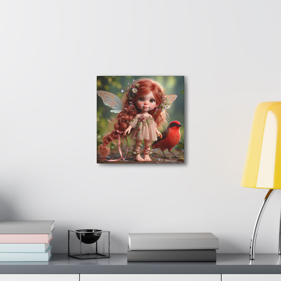 Thumbnail: Scarlet Tanager 2 - Canvas Print - Gallery Style -  Birdie Fairies