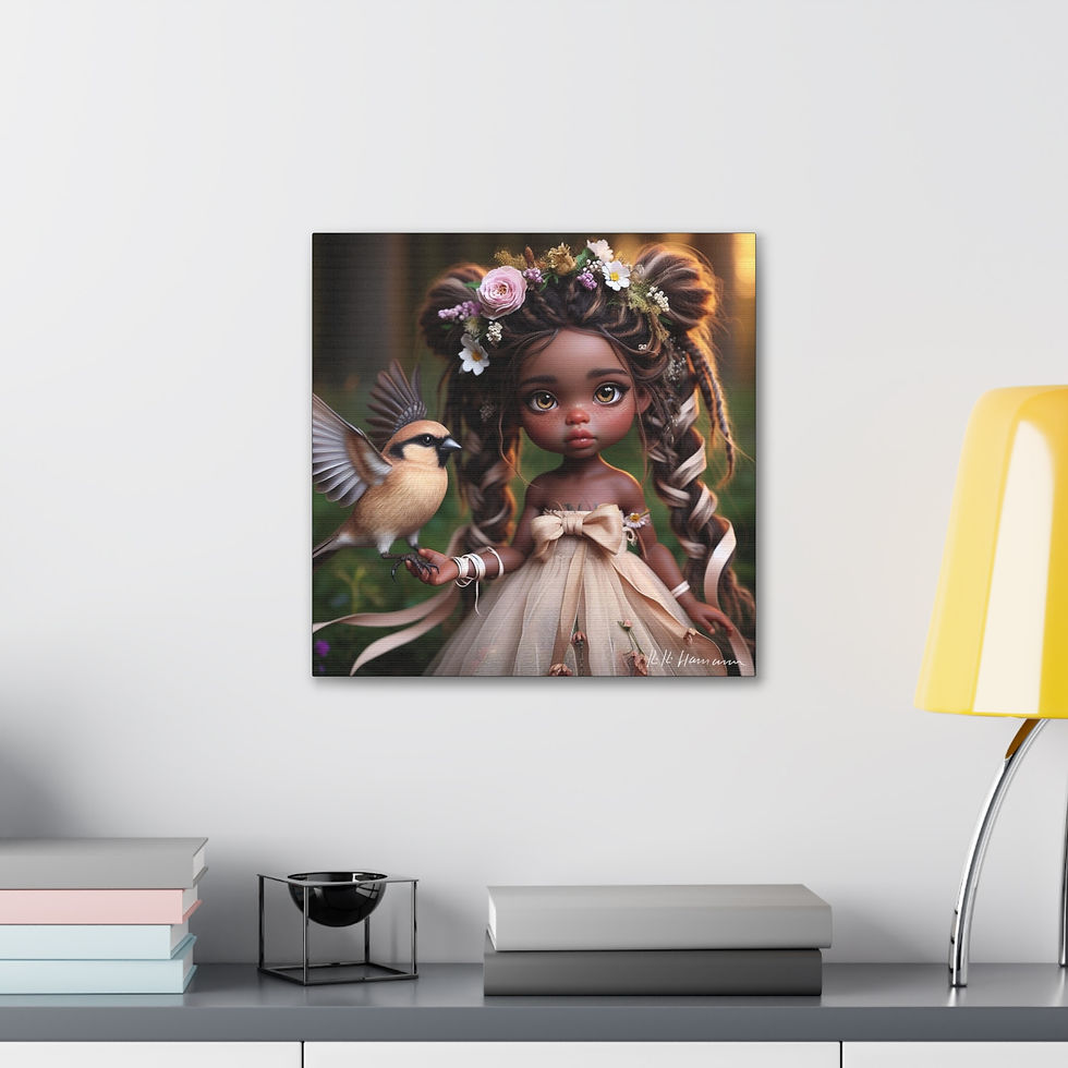 Thumbnail: Finch 4  - Canvas Print - Gallery Style -  Birdie Fairies