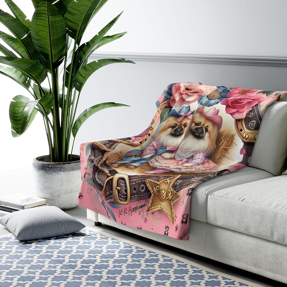 Thumbnail: Pekingese "Rodeo"  -Sherpa Blanket 