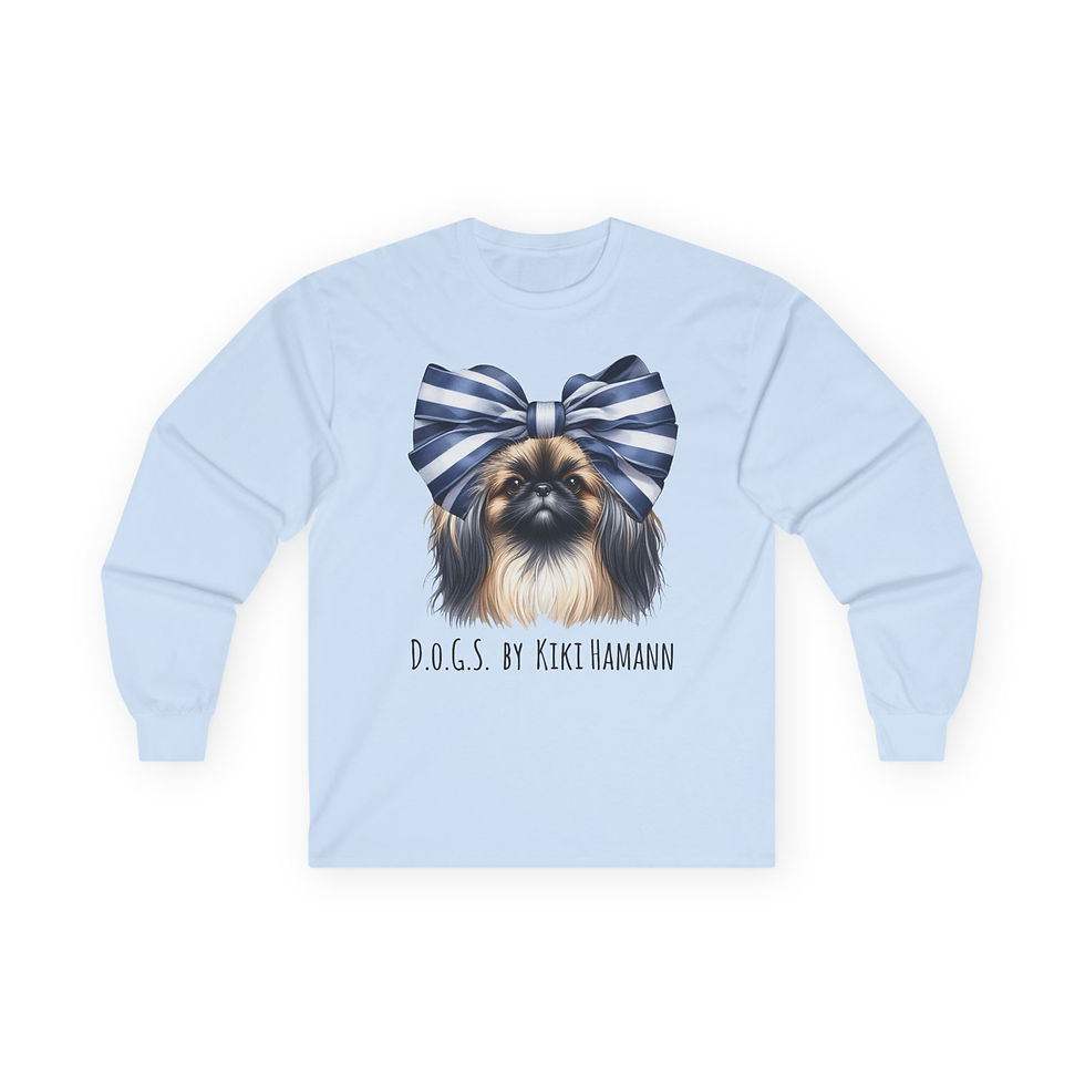 Thumbnail: Pekingese "Bow"  Ultra Cotton Long Sleeve Tee 