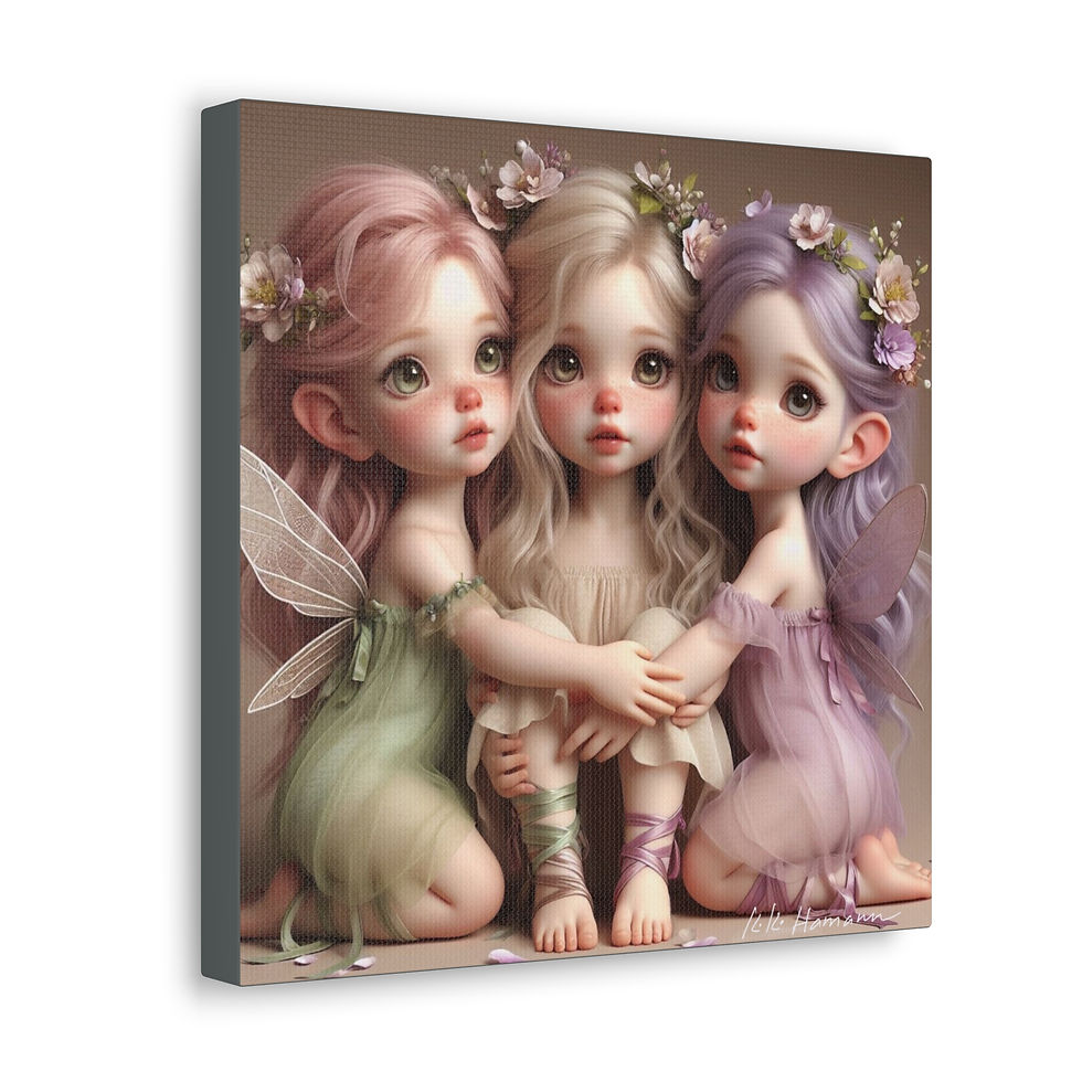 Thumbnail: Together Fairies Canvas Print - Gallery Style -  Fairyland  