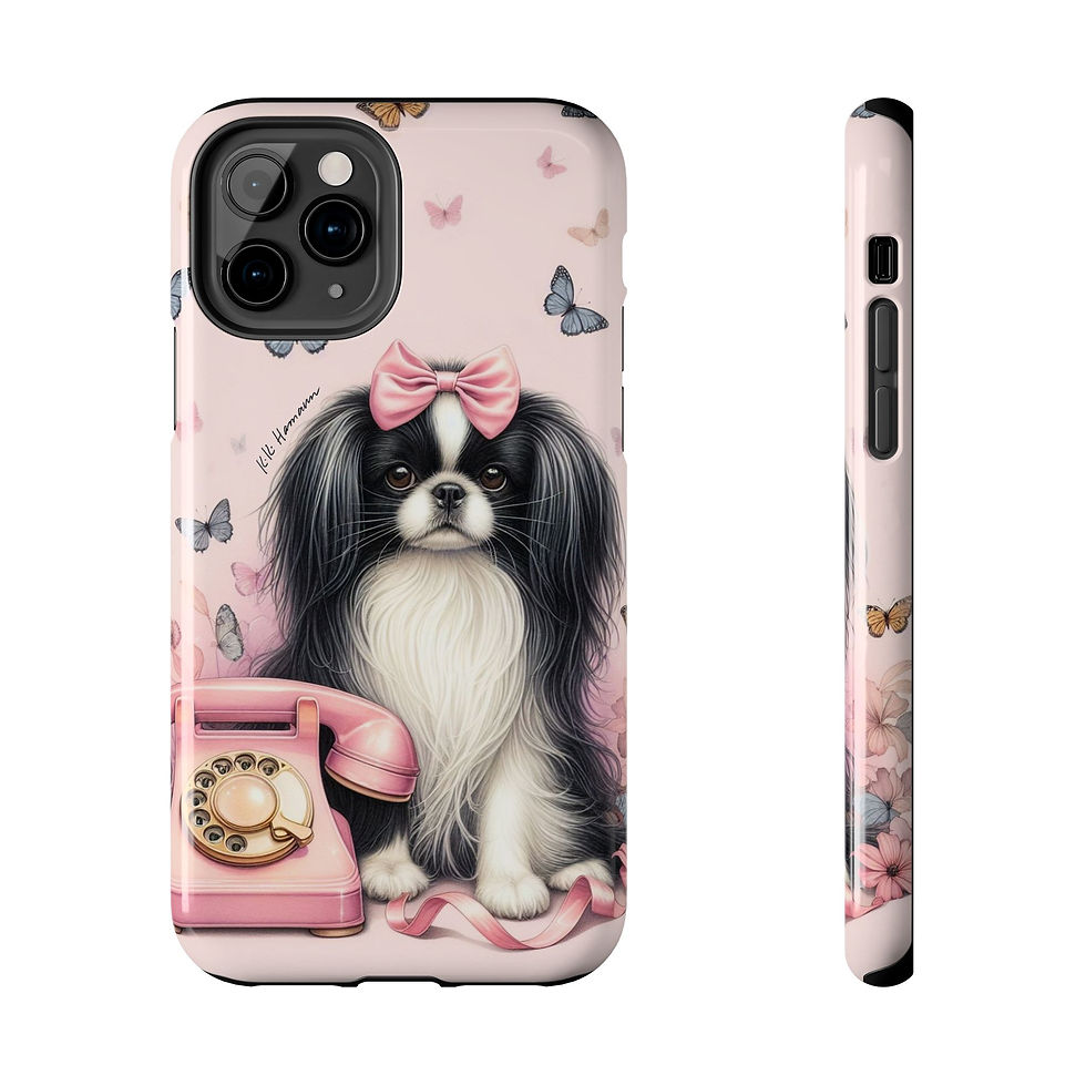 Thumbnail: IPhone Japanese Chin  Pink Retro Phone - Tough Cases
