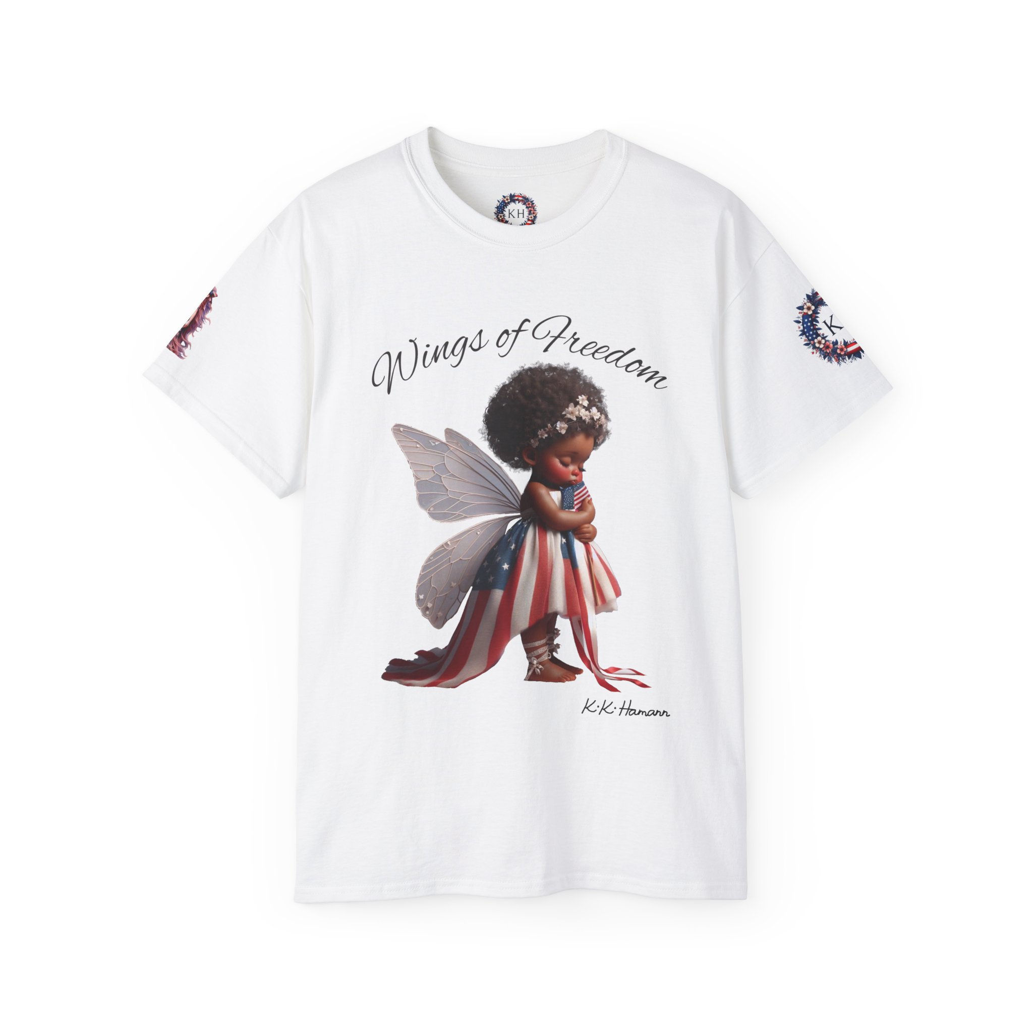"Sentiment" Ultra Cotton Tee - graphics on sleeves - Little Patriot