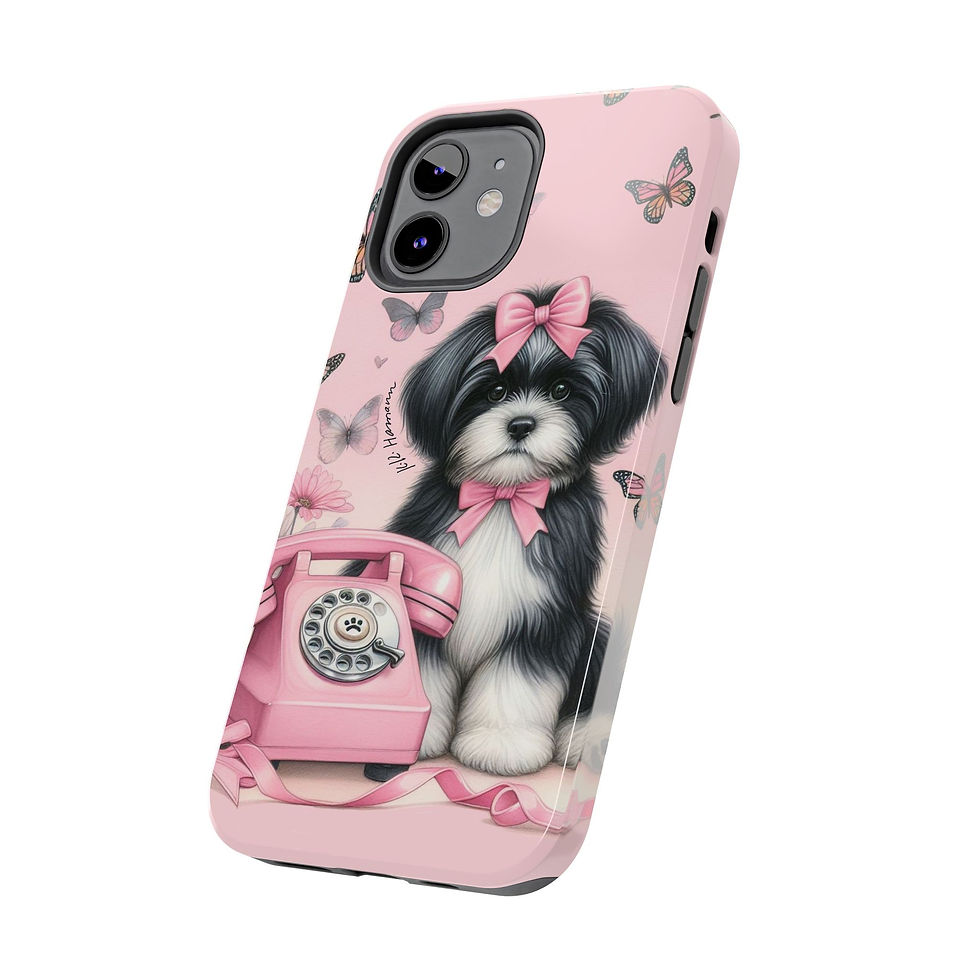 Thumbnail: IPhone ShihTzu Pink Retro Phone - Tough Cases