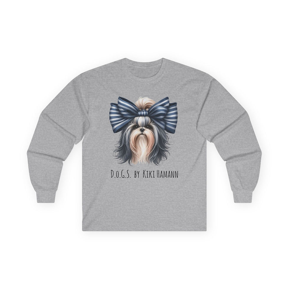 Thumbnail: ShihTzu "Bow"  Ultra Cotton Long Sleeve Tee 