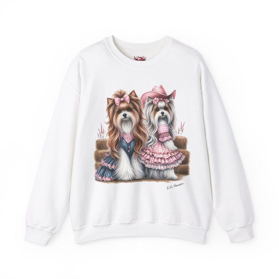 Thumbnail: Biewer / Parti Yorkie Rodeo Girls -Heavy Blend Sweatshirt