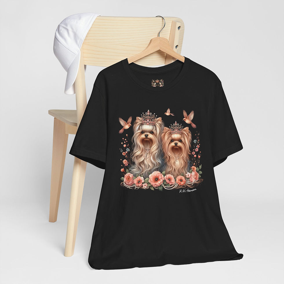 Thumbnail: Yorkies, The Little Black Shirt, Royals -"Boyfriend Tshirt  Style"