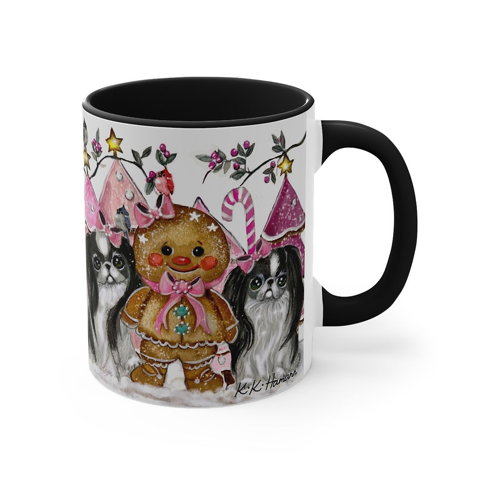 Thumbnail: Pink Christmas  Art Mug -  Japanese Chin  Edition