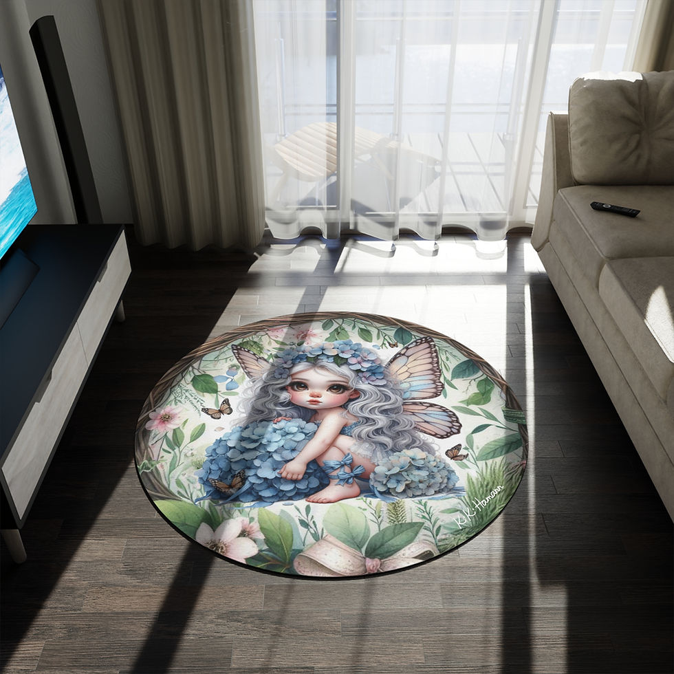 Thumbnail: Hydrangea Fairy Round Area Rug | Kiki Baby