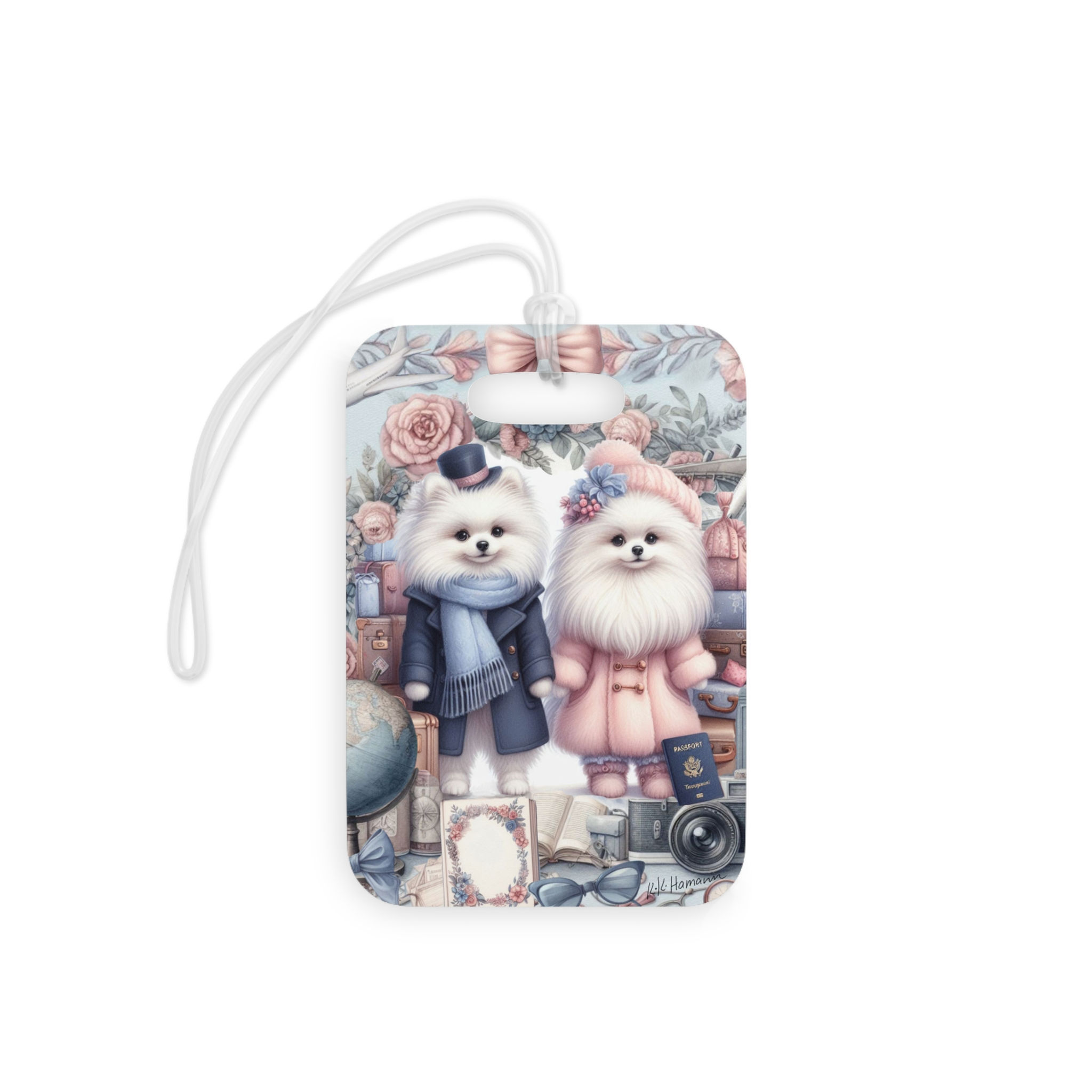 Pomeranian   Couple Luggage Tags - Travel Accessories for Dog Lovers